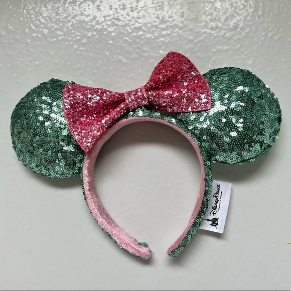 Disney Accessories - Disney Parks Pink and Green Sugar Rush Minnie Ears Headband